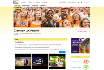 Clemson University Page screenshot