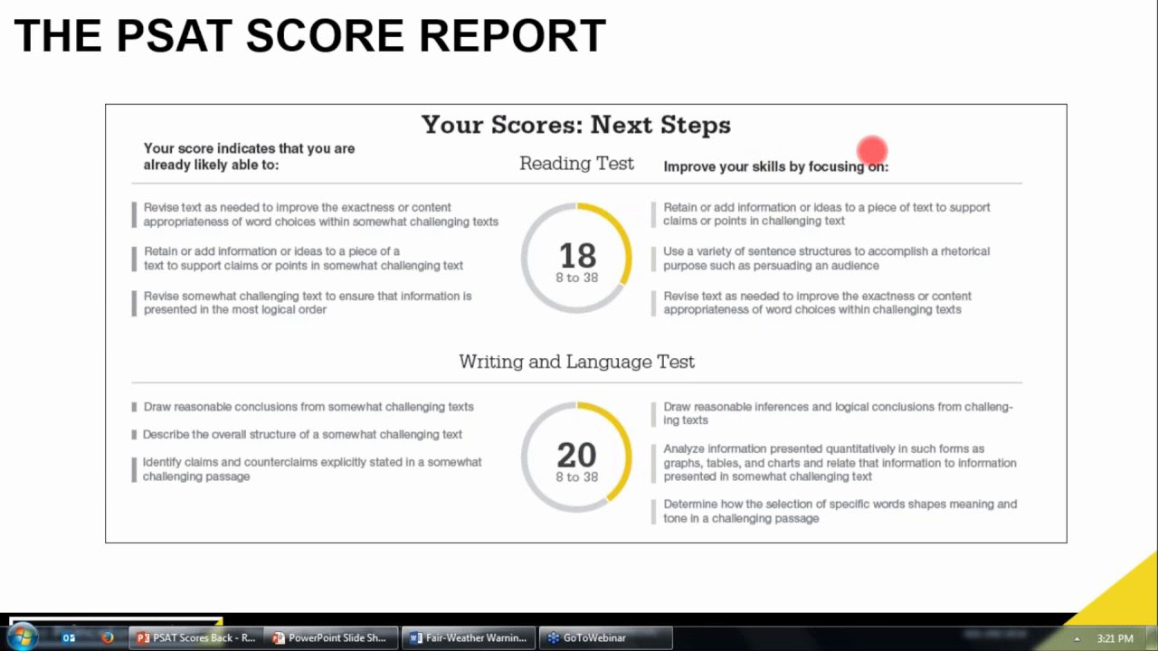 screenshot PSAT Scores Back Session Counselors