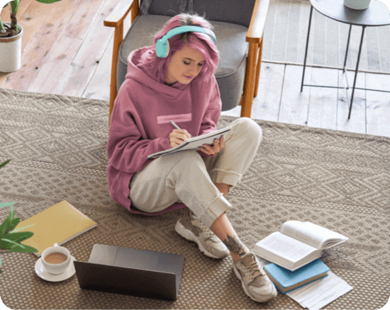 student studying indoors